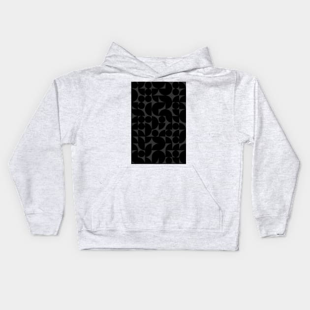 Black Colored Geometric Pattern - Shapes #2 Kids Hoodie by Trendy-Now